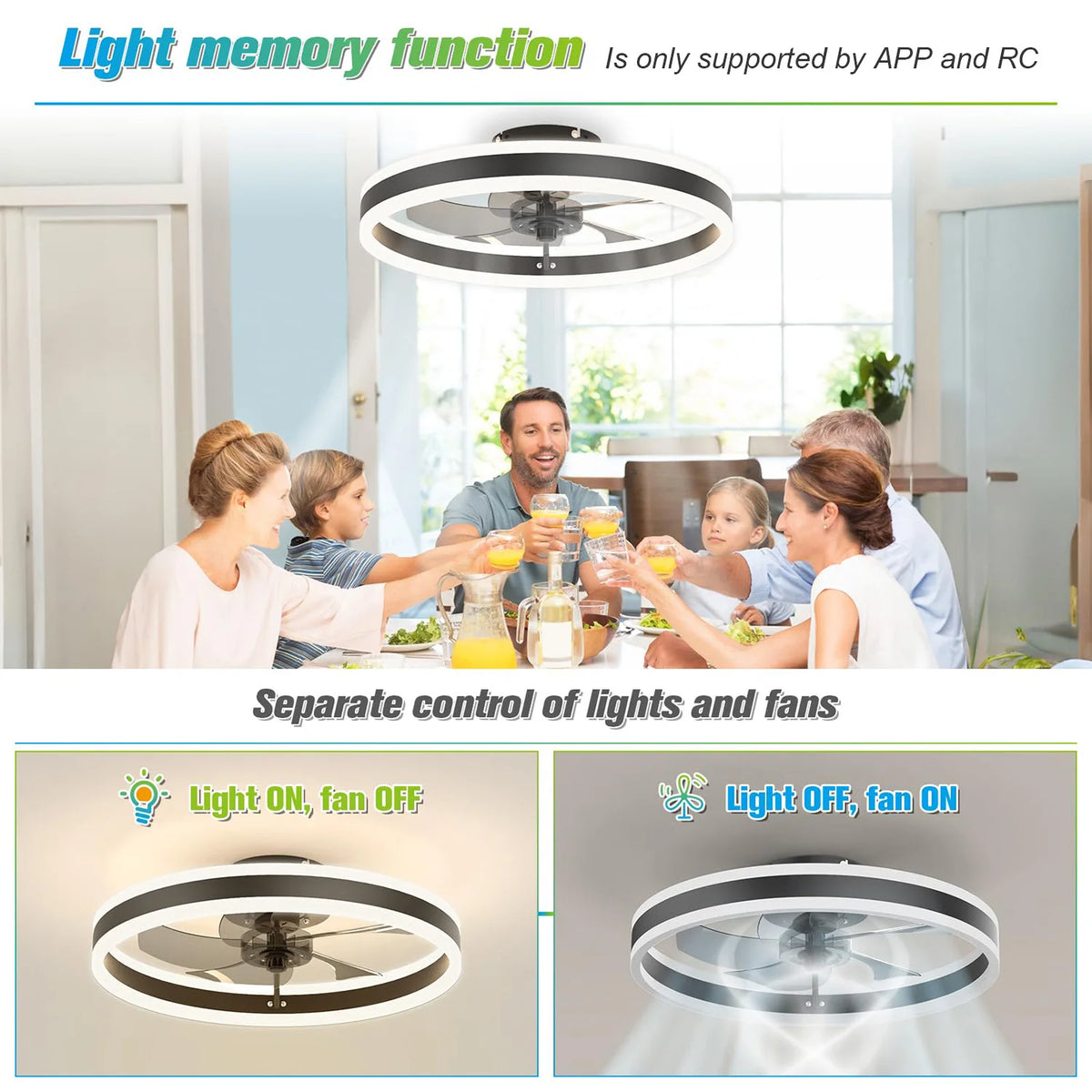 LED Ceiling Fan with Light – product image 3