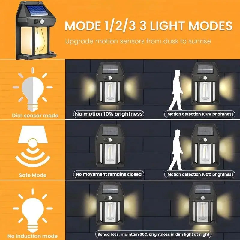 Solar Motion Sensor Wall Lantern – product image 3