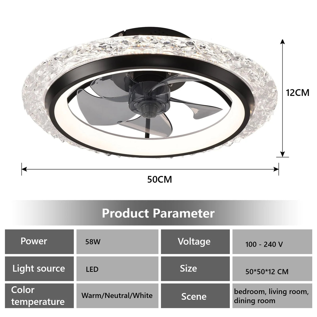 LED Ceiling Fan with Light – product image 8